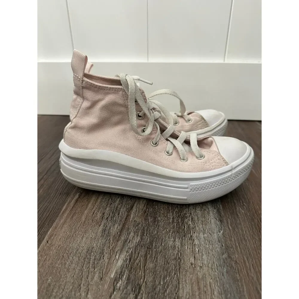 Converse Chuck Taylor All Star Move platform HT sneakers in pink sz 2 youth